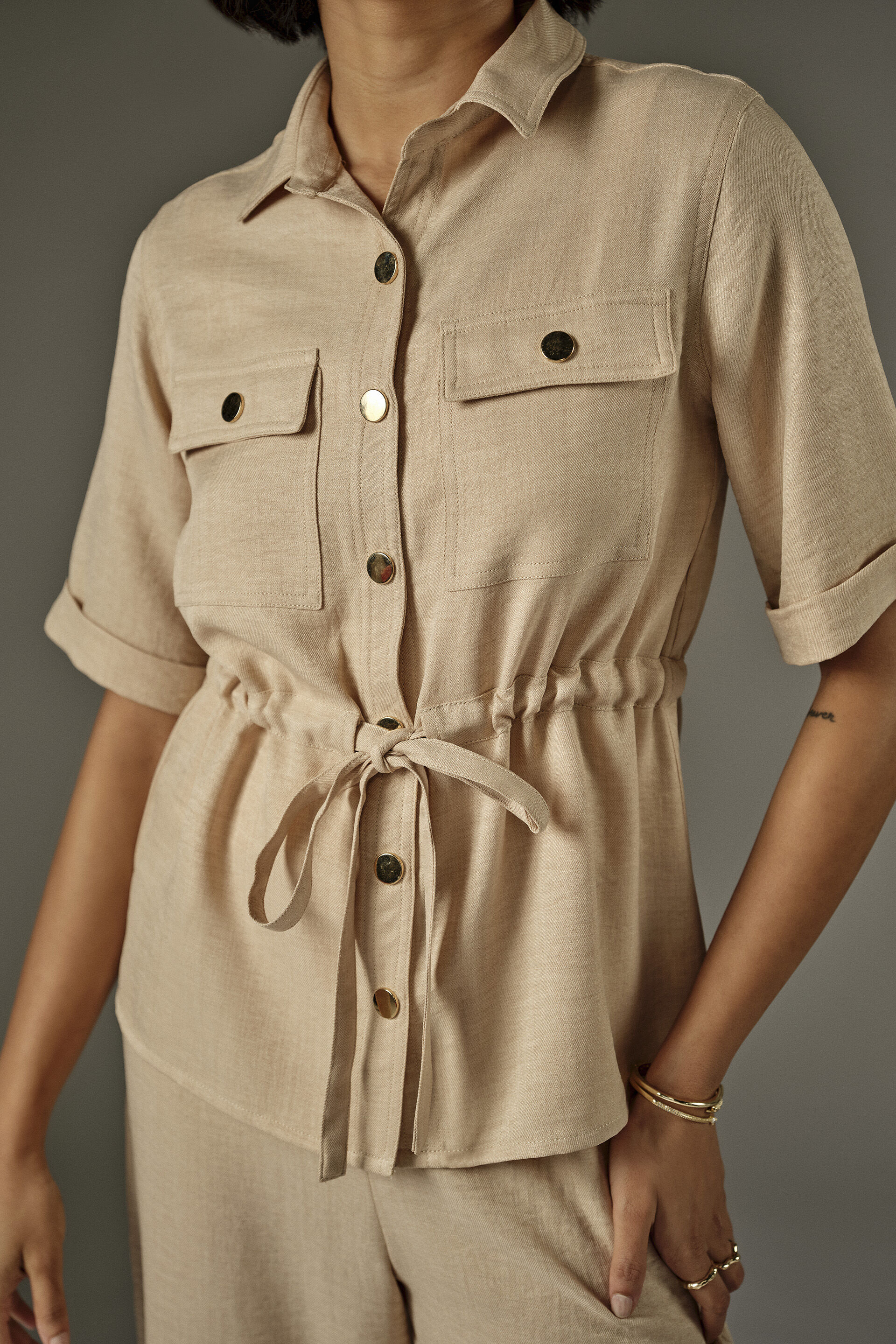 Elin Ecru Cream Shirt, Cream, image 3
